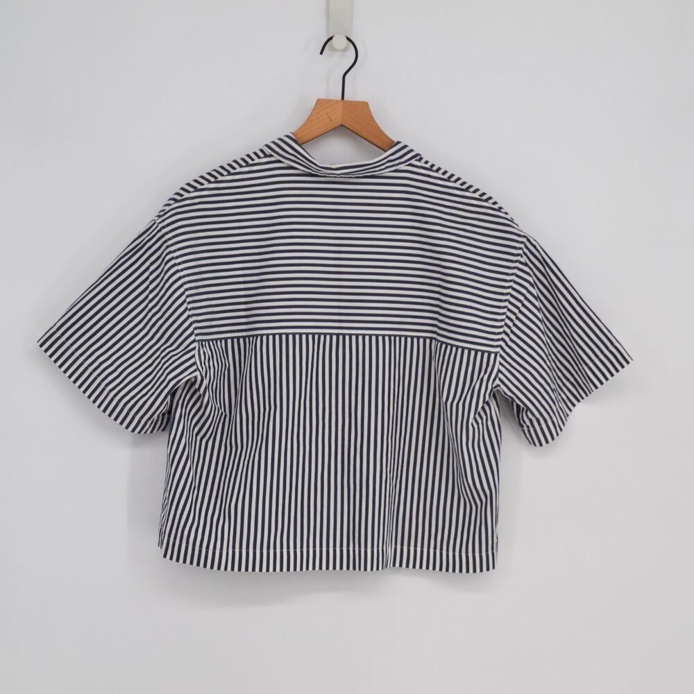 The Great Atlas Button Up Shirt and Field Midi Skirt Set Navy Stripe Womens 1 S - Picture 5 of 15